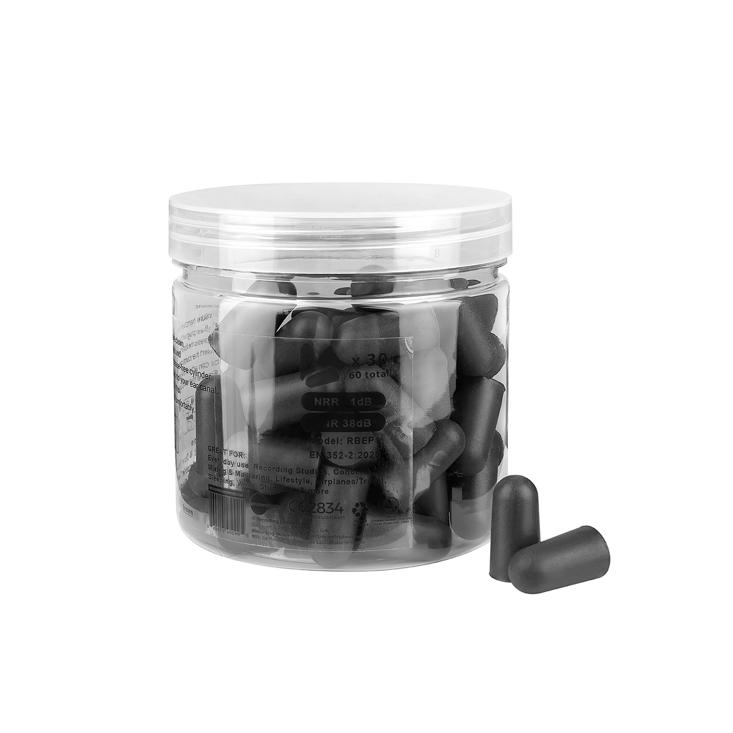 Recording Business Ultra Soft Earplugs – 30 Pairs (31 dB NRR) Black