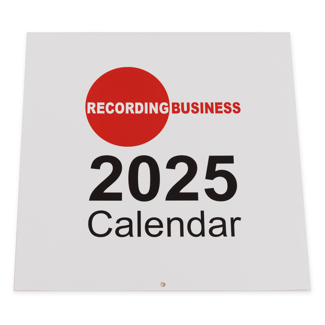 Recording Business 2025 Wall Calendar for Music/Audio Creatives & Professionals