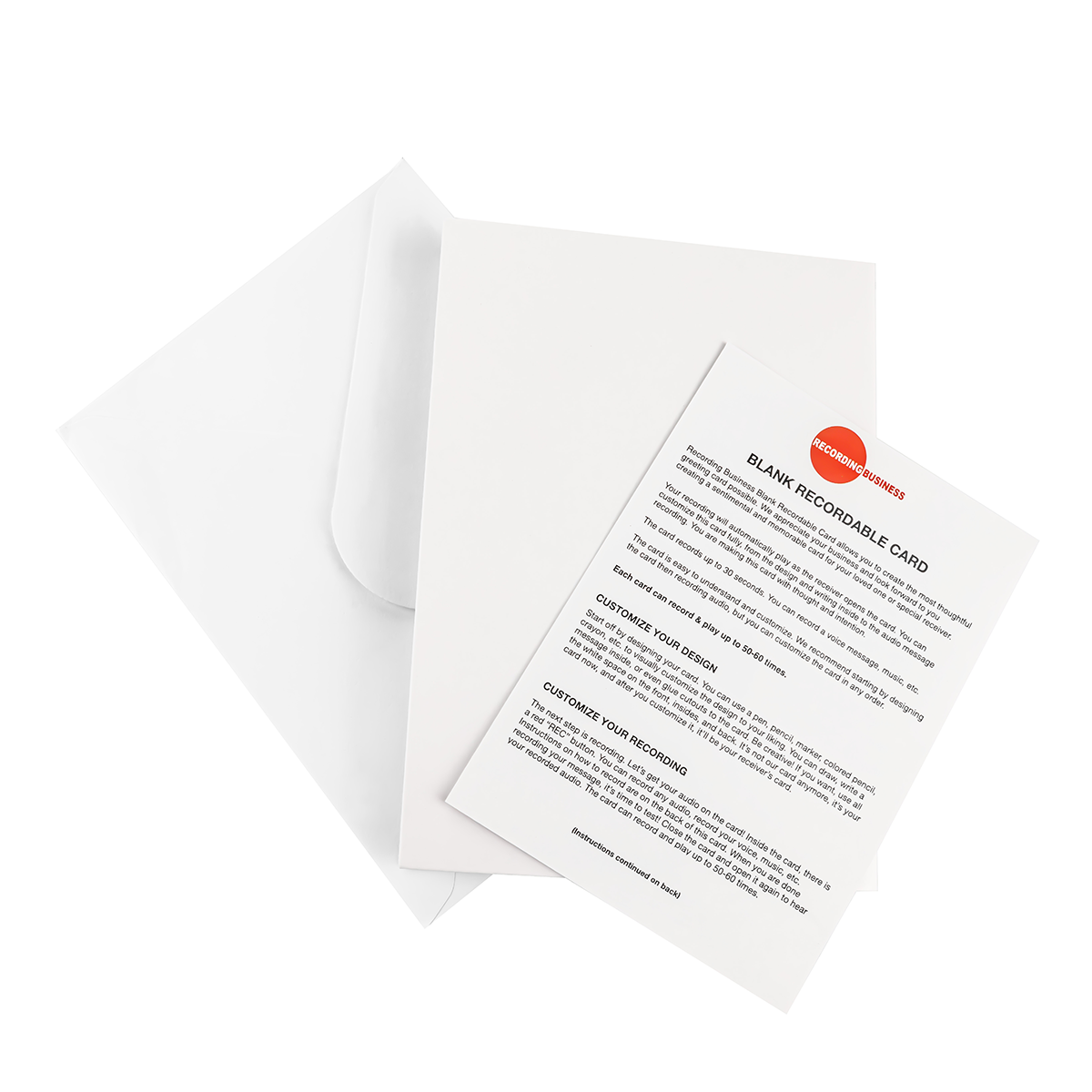 (2pcs) Blank Recordable Greeting Card
