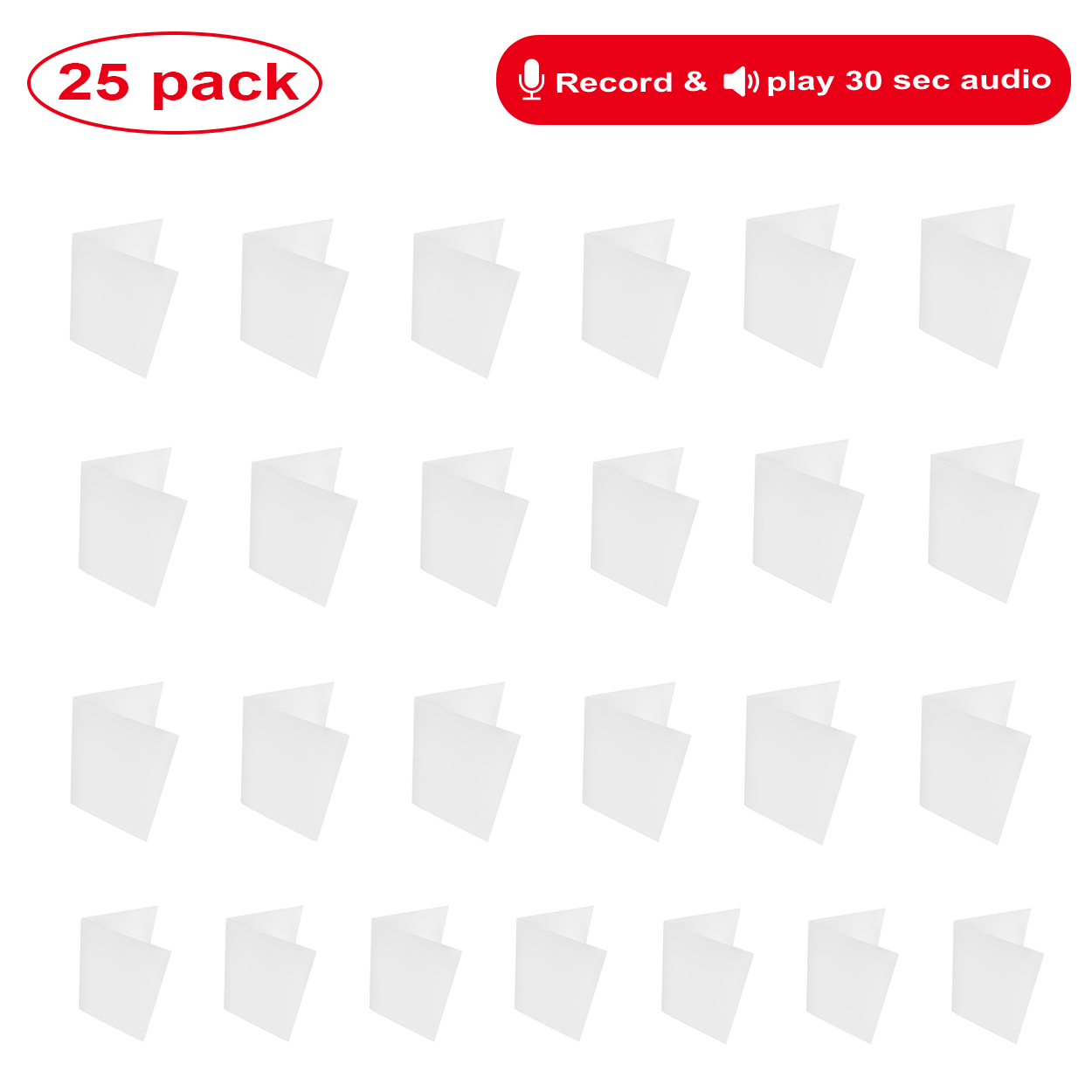 (25pcs) Blank Recordable Greeting Card