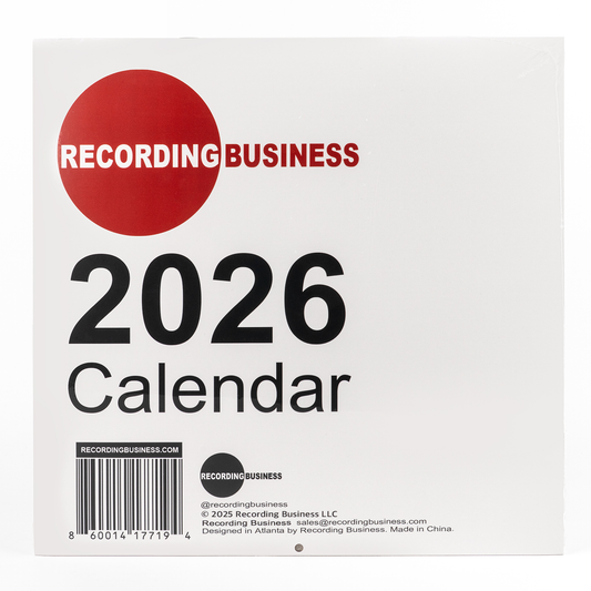 Recording Business 2026 Music Industry Wall Calendar