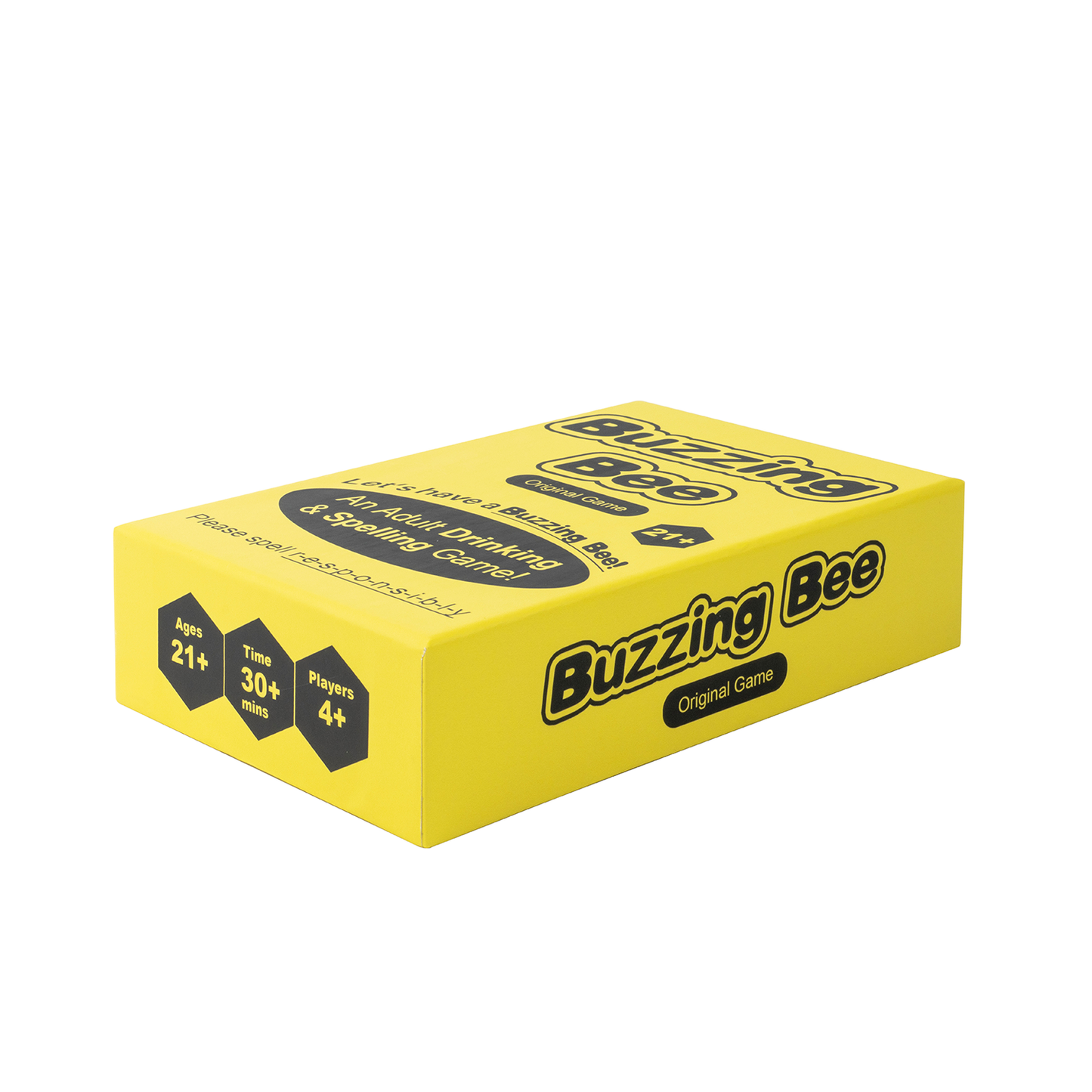 Yellow box of Buzzing Bee game on a white background