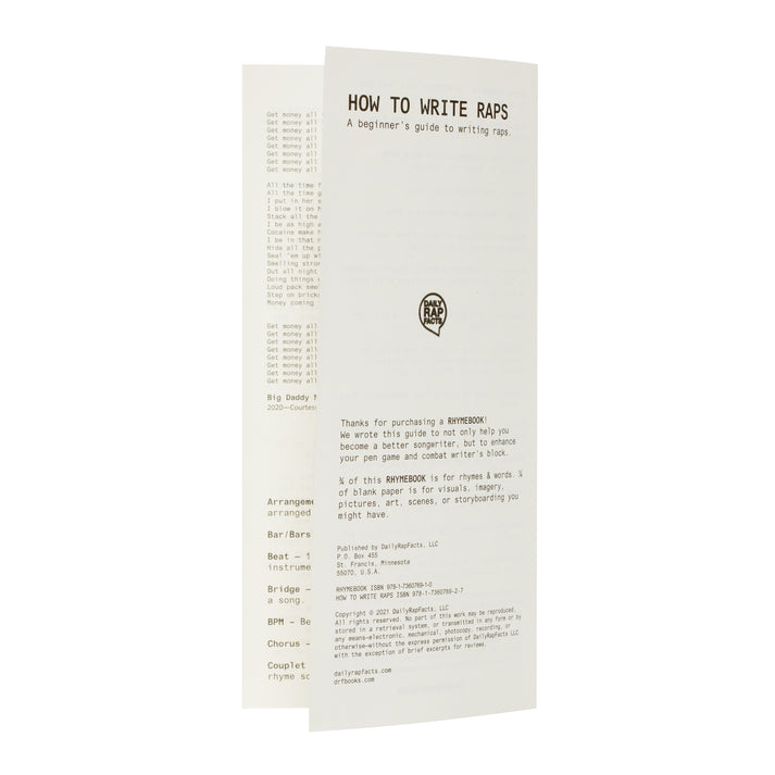 How to Write Raps (Booklet) - HipHopBooks.com