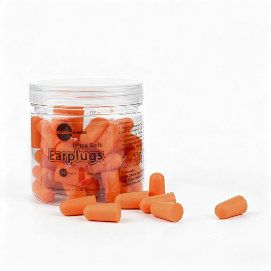 Recording Business Ultra Soft Earplugs – 30 Pairs (31 dB NRR) Orange