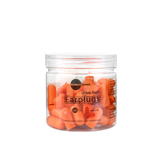 Recording Business Ultra Soft Earplugs – 30 Pairs (31 dB NRR) Orange