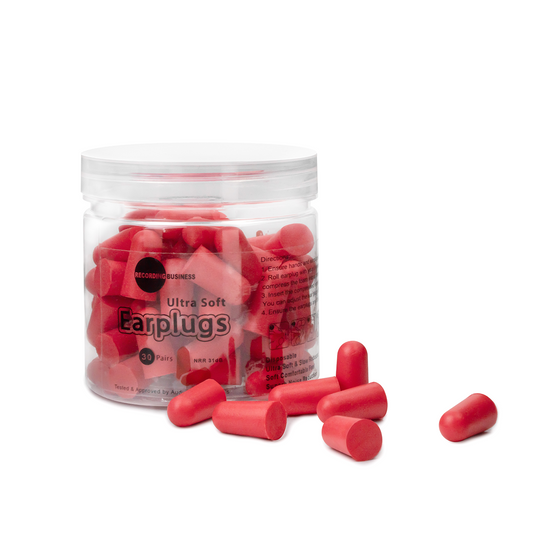 Recording Business Ultra Soft Earplugs – 30 Pairs (31 dB NRR) Red