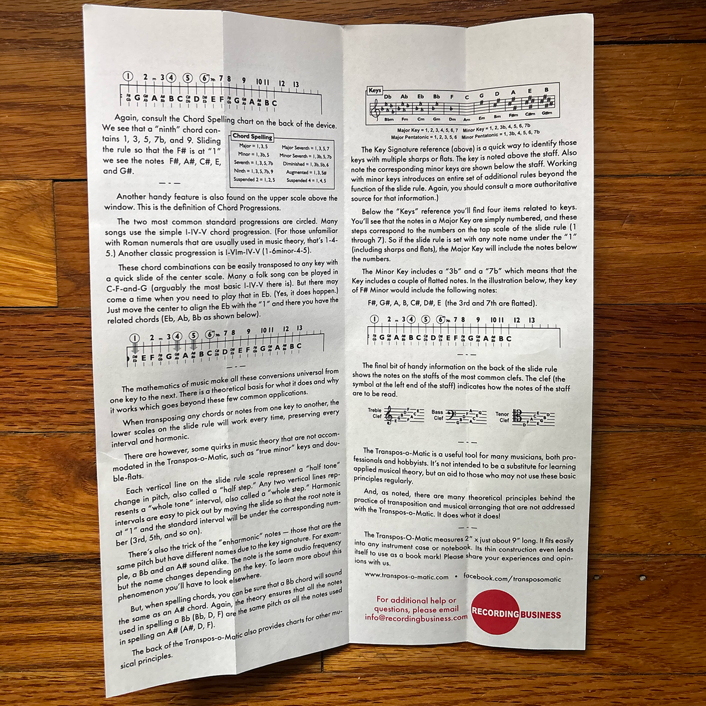 Transpos-O-Matic Music Slide Rule for Basic Music Theory