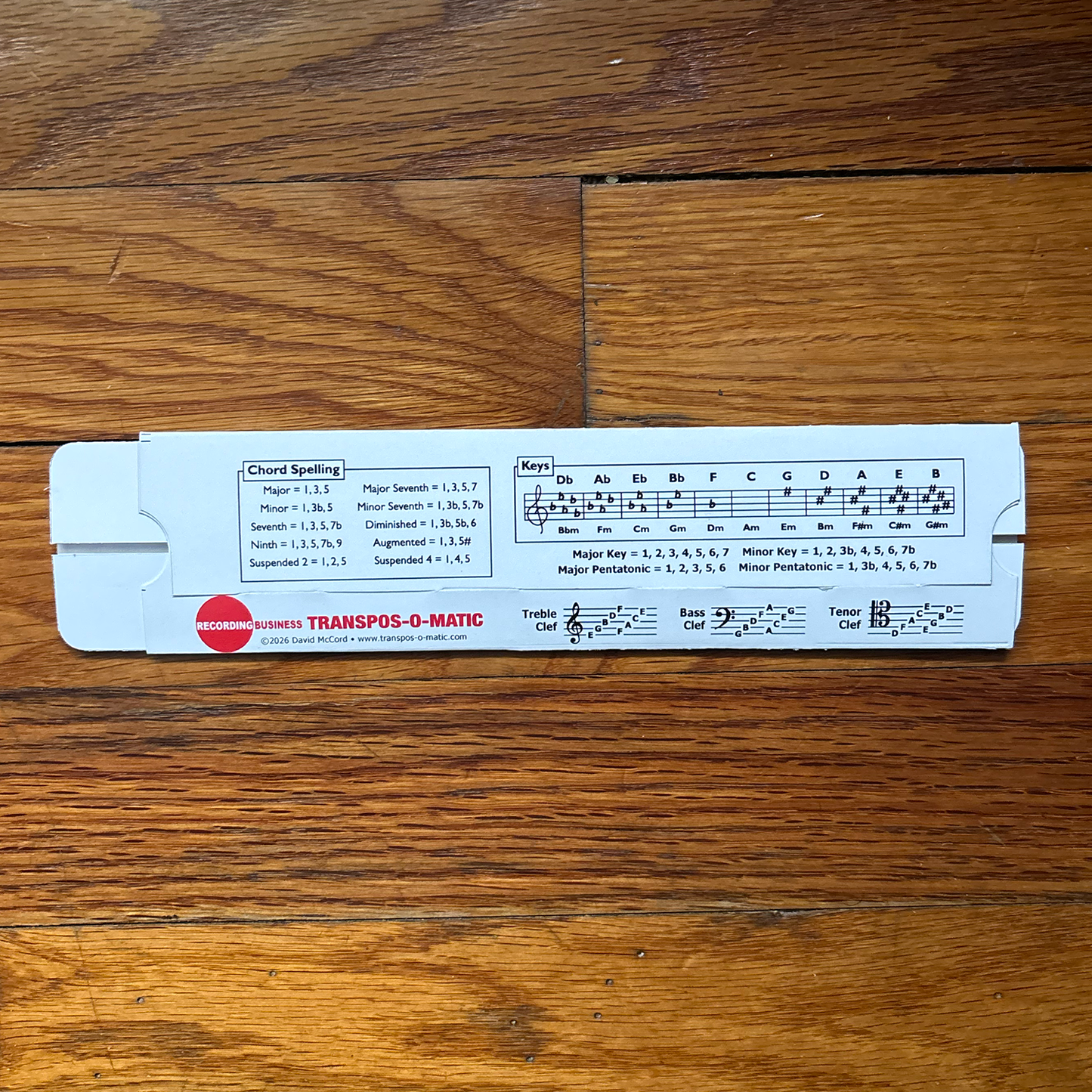 Transpos-O-Matic Music Slide Rule for Basic Music Theory