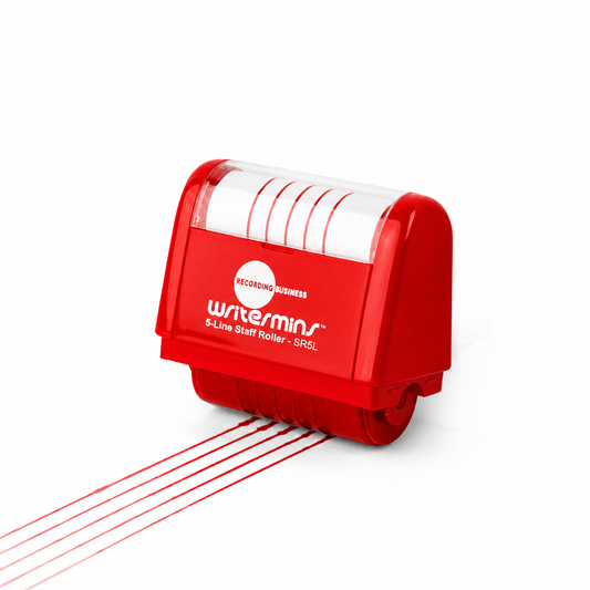 Writermins 5-Line Staff Music Roller (Red)